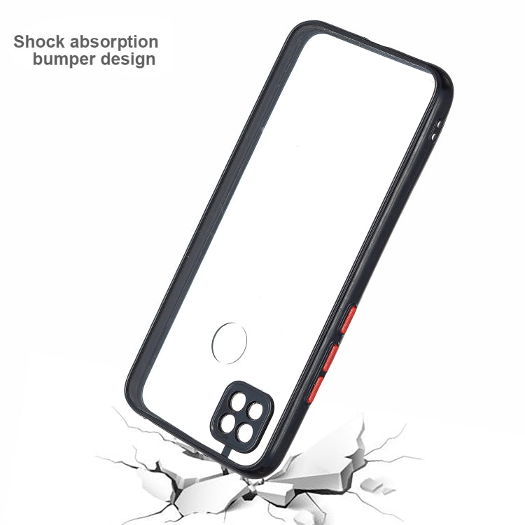 Transparent PC+TPU Phone Case with Contrast Color Button For Xiaomi Redmi 9C