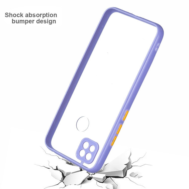 Transparent PC+TPU Phone Case with Contrast Color Button For Xiaomi Redmi 9C