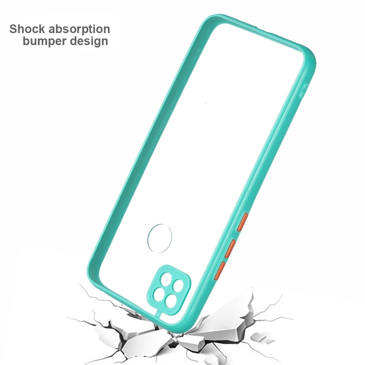 Transparent PC+TPU Phone Case with Contrast Color Button For Xiaomi Redmi 9C