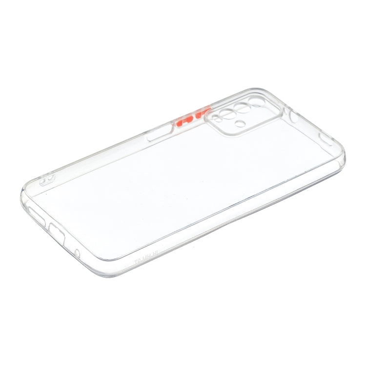 Transparent PC+TPU Phone Case with Contrast Color Button For Xiaomi Redmi 9T
