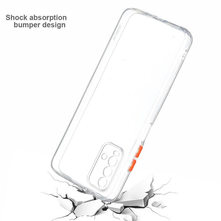 Transparent PC+TPU Phone Case with Contrast Color Button For Xiaomi Redmi 9T