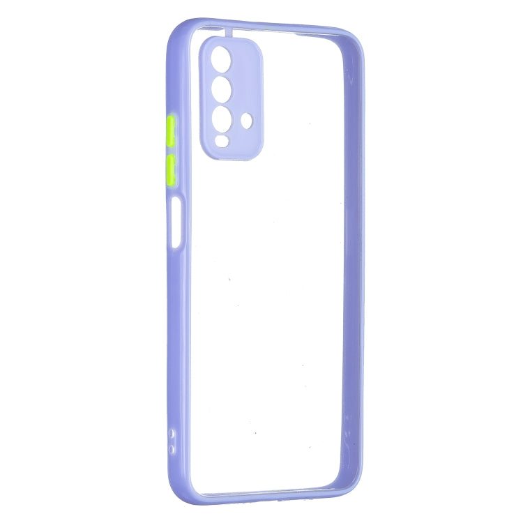 Transparent PC+TPU Phone Case with Contrast Color Button For Xiaomi Redmi 9T