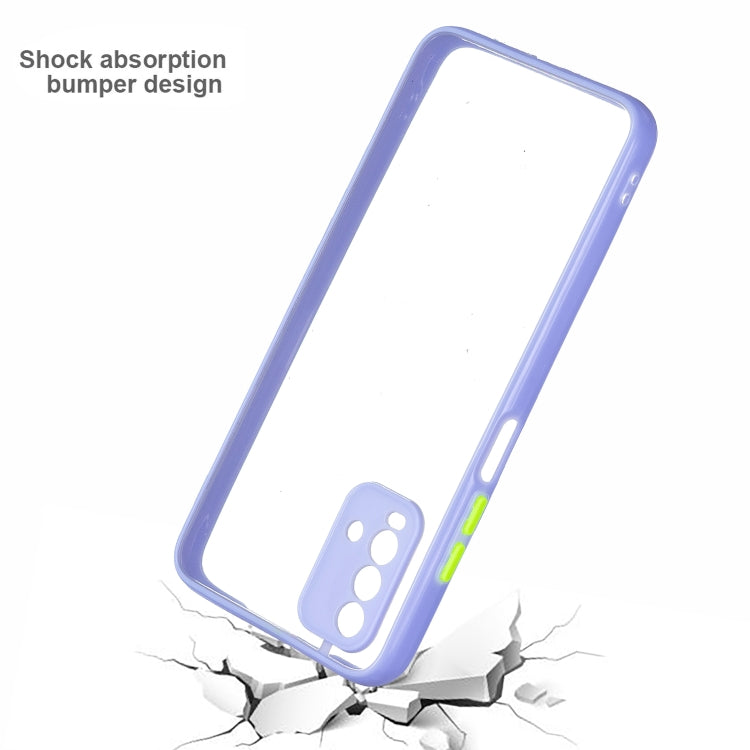 Transparent PC+TPU Phone Case with Contrast Color Button For Xiaomi Redmi 9T
