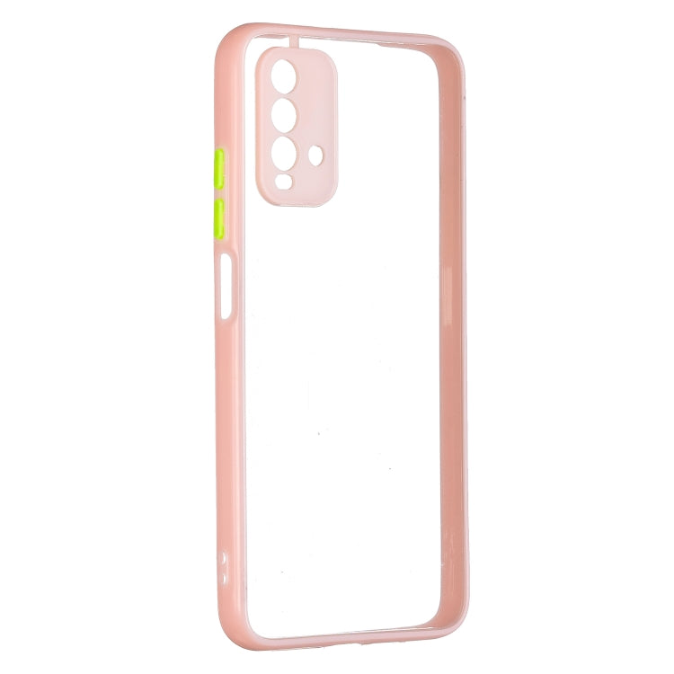 Transparent PC+TPU Phone Case with Contrast Color Button For Xiaomi Redmi 9T