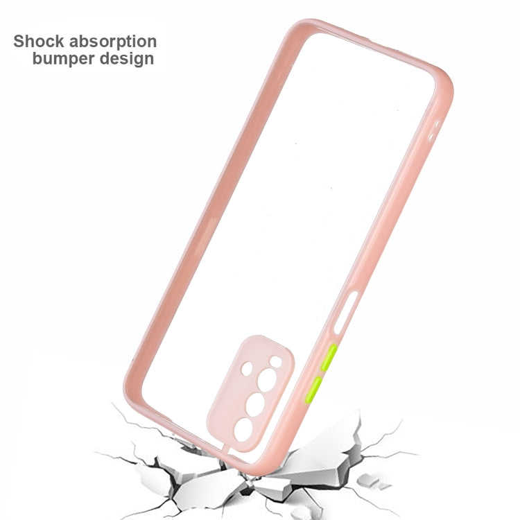 Transparent PC+TPU Phone Case with Contrast Color Button For Xiaomi Redmi 9T