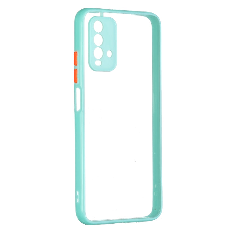 Transparent PC+TPU Phone Case with Contrast Color Button For Xiaomi Redmi 9T