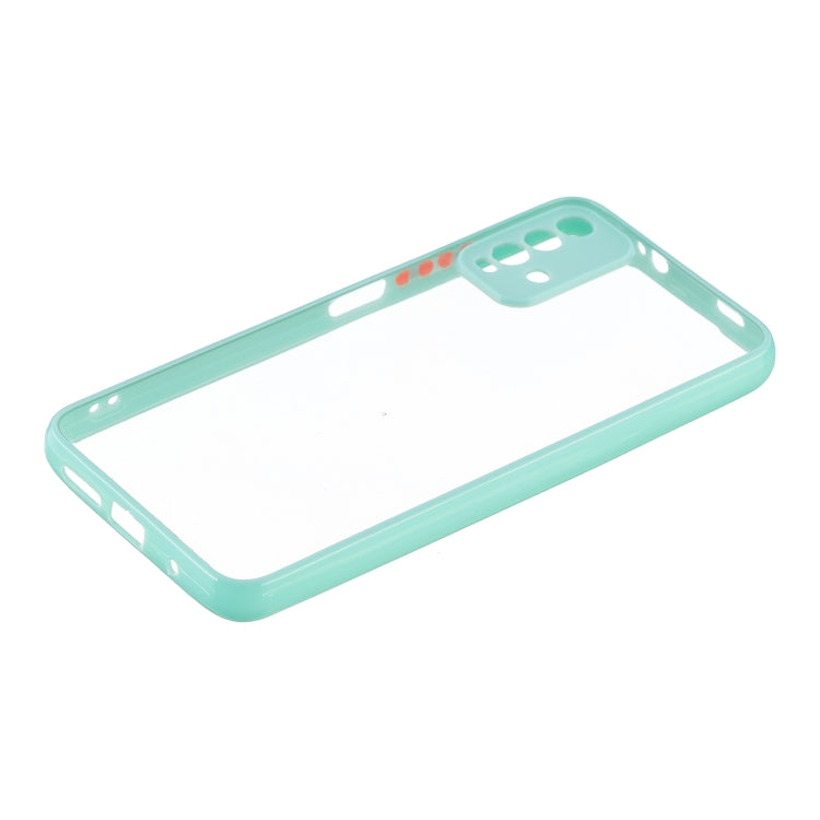 Transparent PC+TPU Phone Case with Contrast Color Button For Xiaomi Redmi 9T