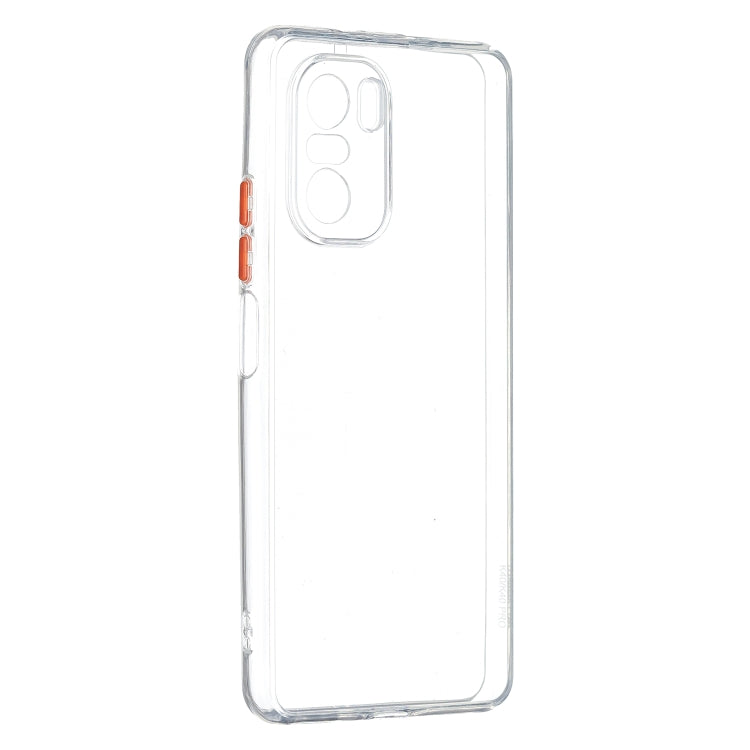 Transparent PC+TPU Phone Case with Contrast Color Button For Xiaomi Redmi K40/K40 Pro
