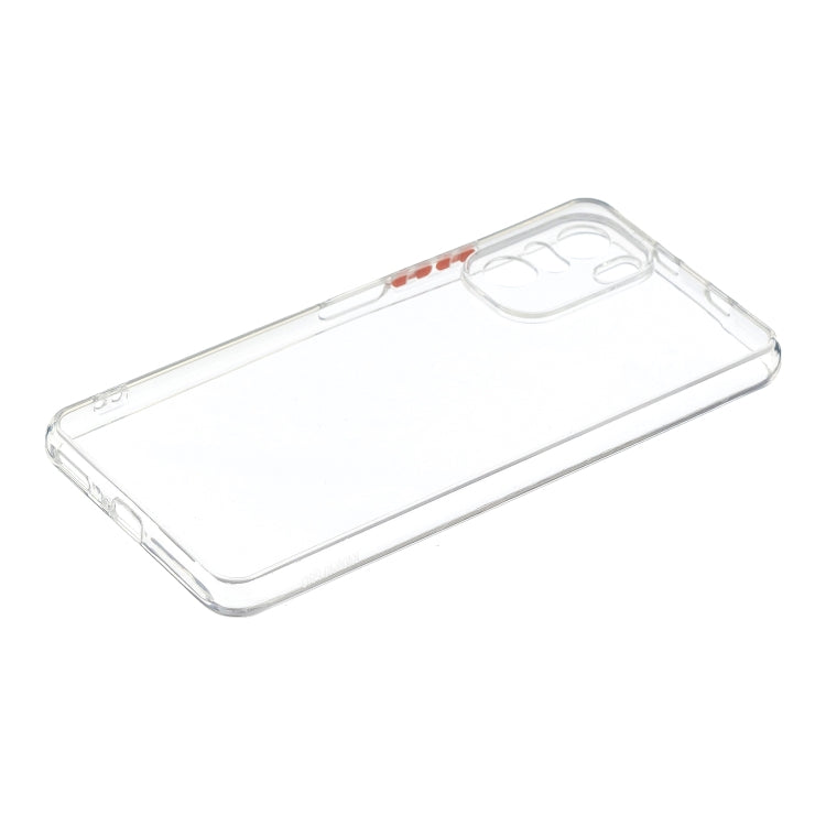 Transparent PC+TPU Phone Case with Contrast Color Button For Xiaomi Redmi K40/K40 Pro