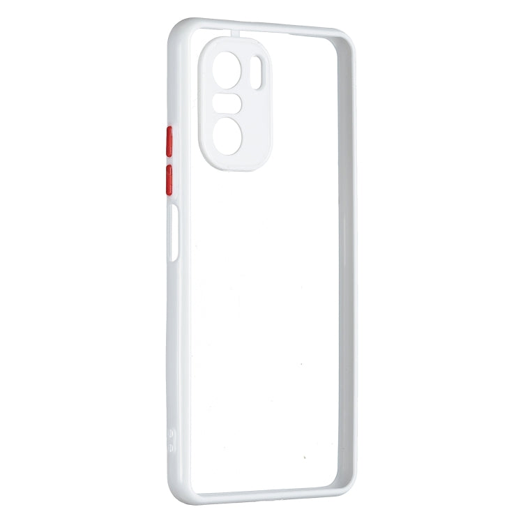 Transparent PC+TPU Phone Case with Contrast Color Button For Xiaomi Redmi K40/K40 Pro