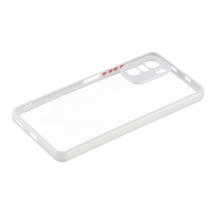 Transparent PC+TPU Phone Case with Contrast Color Button For Xiaomi Redmi K40/K40 Pro