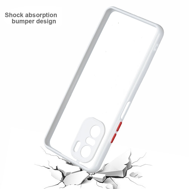 Transparent PC+TPU Phone Case with Contrast Color Button For Xiaomi Redmi K40/K40 Pro
