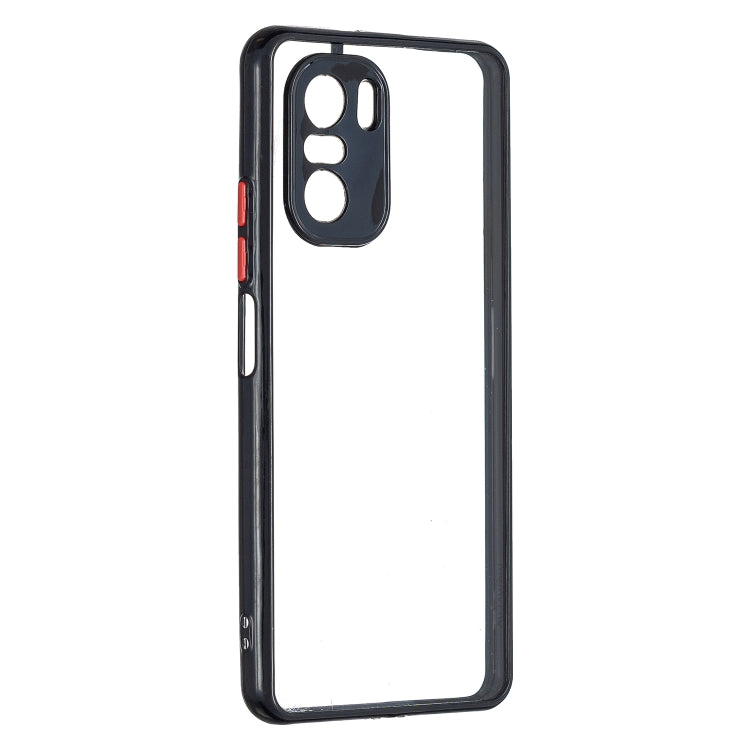 Transparent PC+TPU Phone Case with Contrast Color Button For Xiaomi Redmi K40/K40 Pro