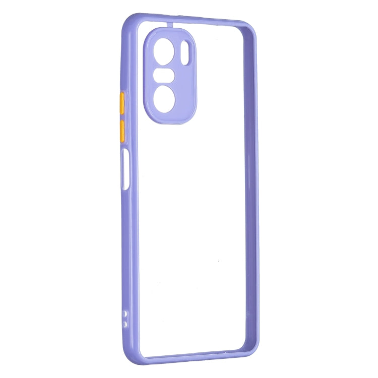 Transparent PC+TPU Phone Case with Contrast Color Button For Xiaomi Redmi K40/K40 Pro