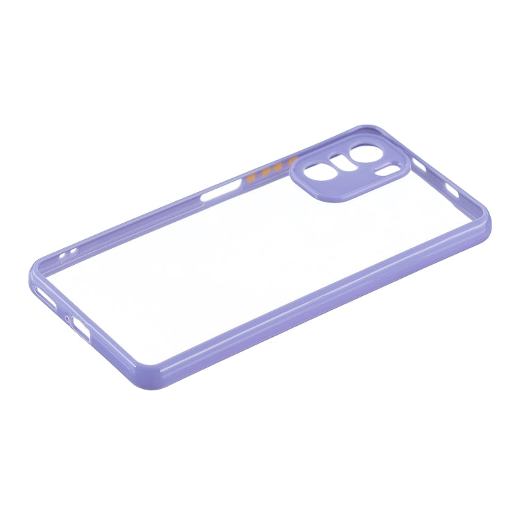 Transparent PC+TPU Phone Case with Contrast Color Button For Xiaomi Redmi K40/K40 Pro