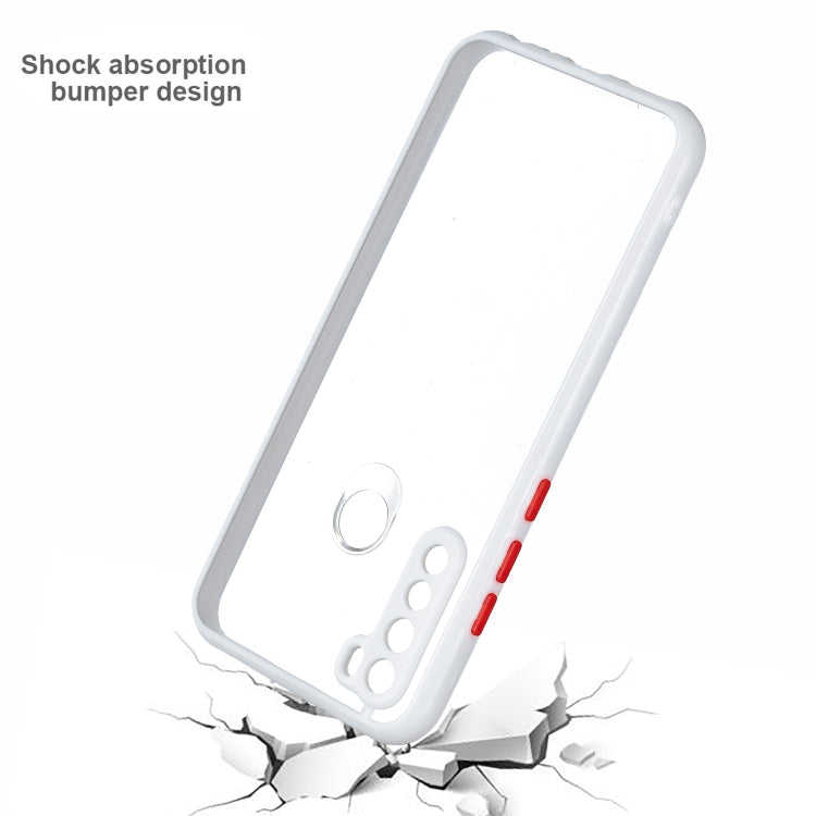 Transparent PC+TPU Phone Case with Contrast Color Button For Xiaomi Redmi Note 8