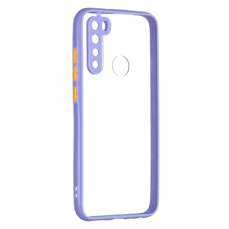 Transparent PC+TPU Phone Case with Contrast Color Button For Xiaomi Redmi Note 8