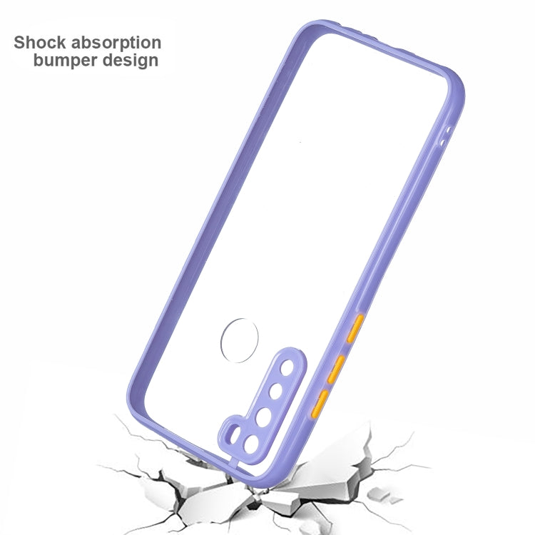 Transparent PC+TPU Phone Case with Contrast Color Button For Xiaomi Redmi Note 8
