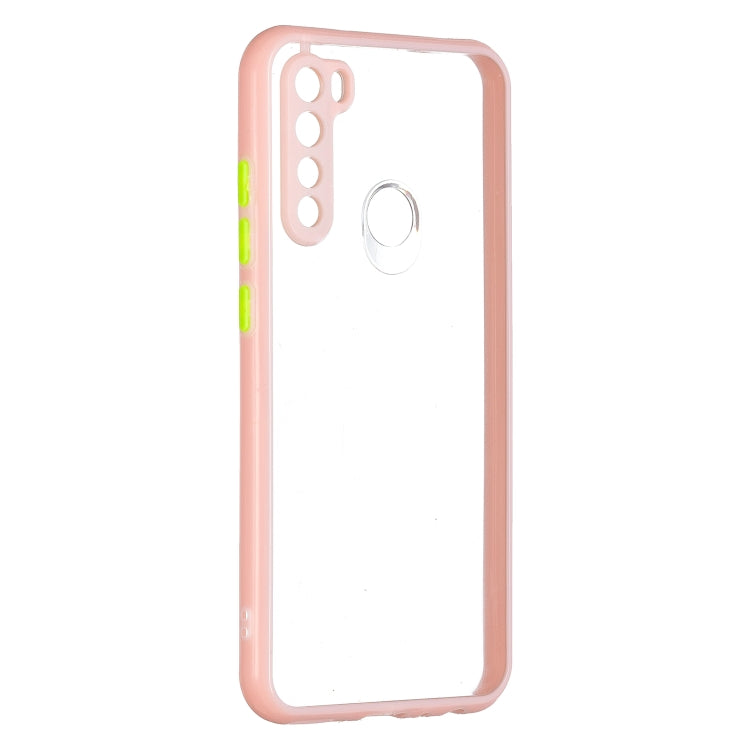 Transparent PC+TPU Phone Case with Contrast Color Button For Xiaomi Redmi Note 8