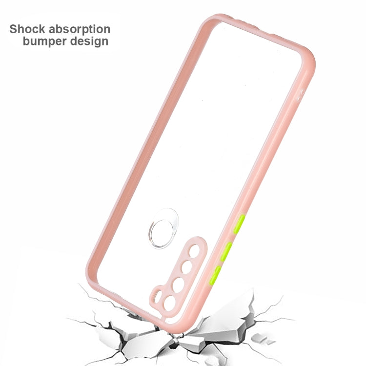 Transparent PC+TPU Phone Case with Contrast Color Button For Xiaomi Redmi Note 8
