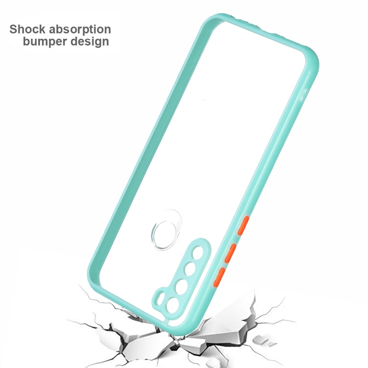Transparent PC+TPU Phone Case with Contrast Color Button For Xiaomi Redmi Note 8