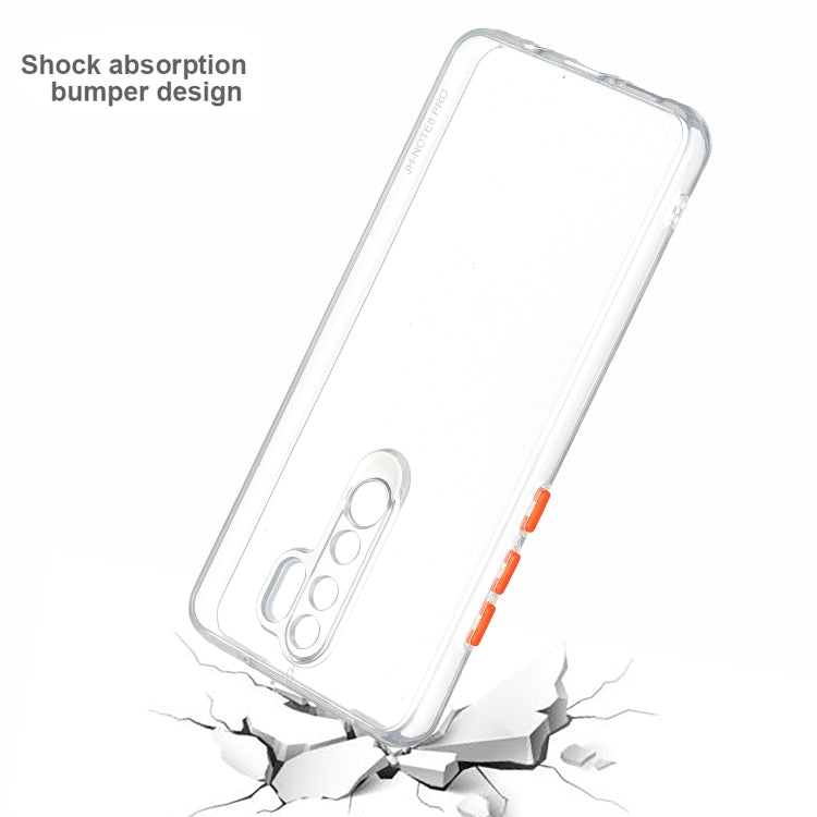 Transparent PC+TPU Phone Case with Contrast Color Button For Xiaomi Redmi Note 8 Pro