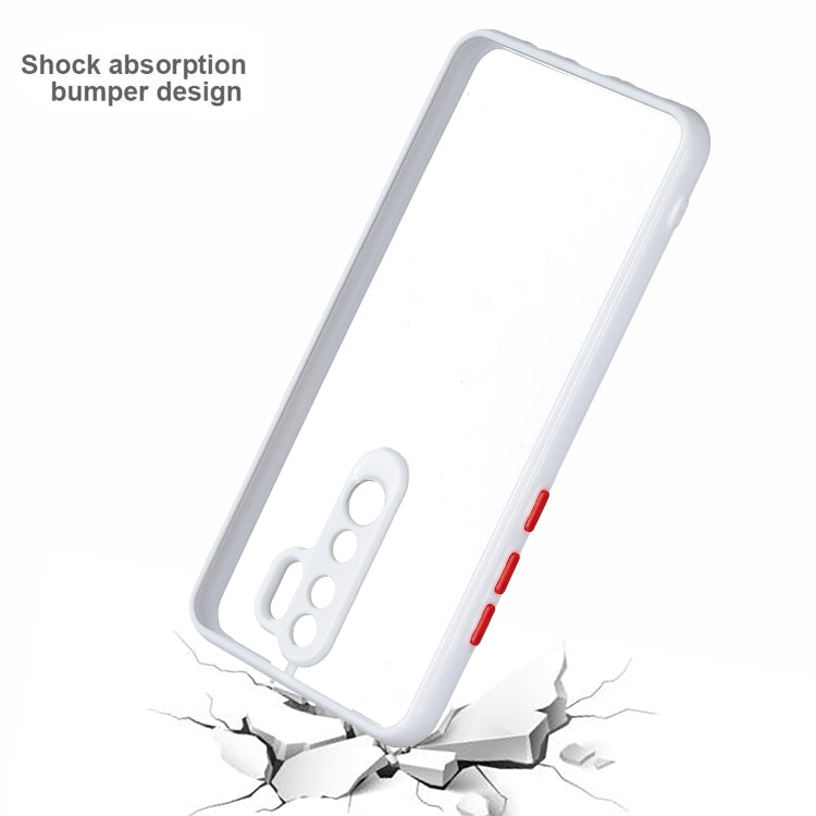 Transparent PC+TPU Phone Case with Contrast Color Button For Xiaomi Redmi Note 8 Pro