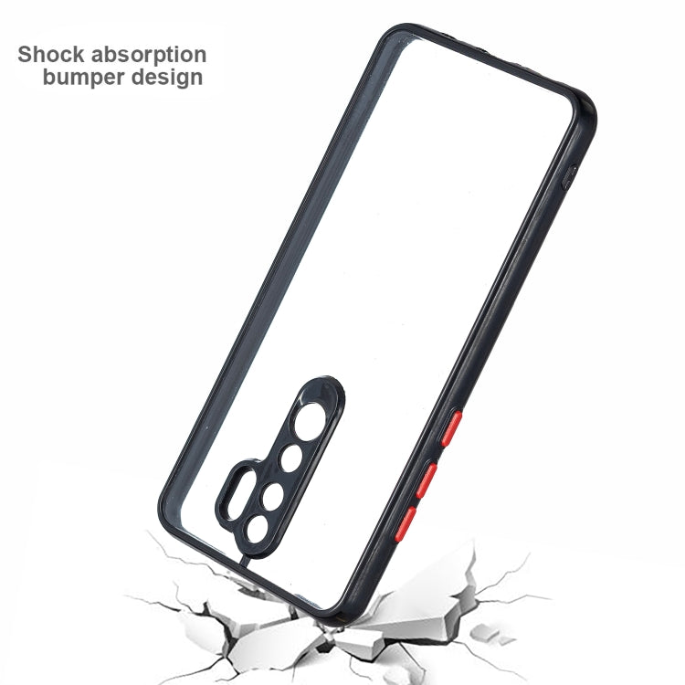 Transparent PC+TPU Phone Case with Contrast Color Button For Xiaomi Redmi Note 8 Pro