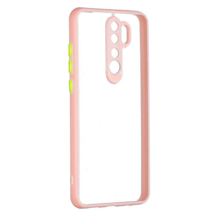 Transparent PC+TPU Phone Case with Contrast Color Button For Xiaomi Redmi Note 8 Pro