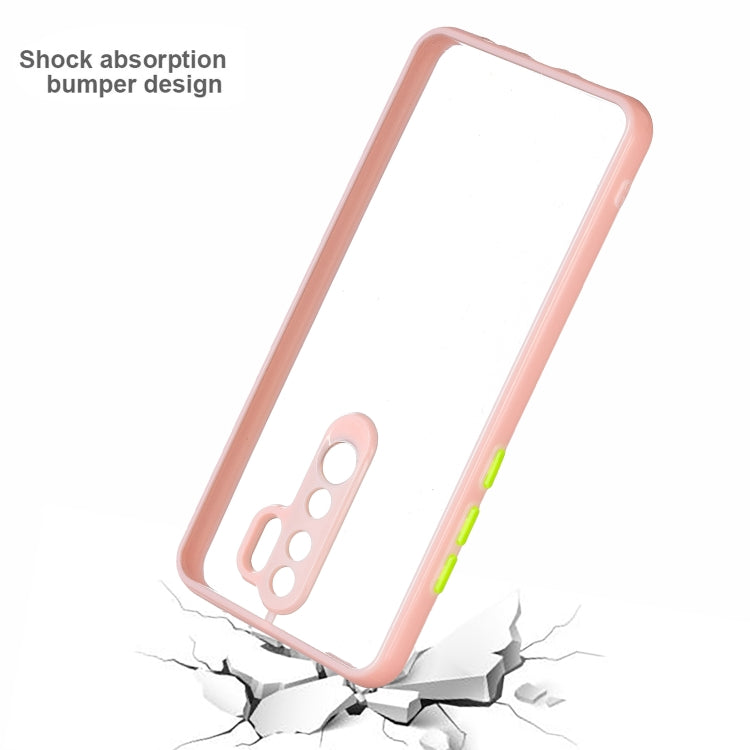 Transparent PC+TPU Phone Case with Contrast Color Button For Xiaomi Redmi Note 8 Pro