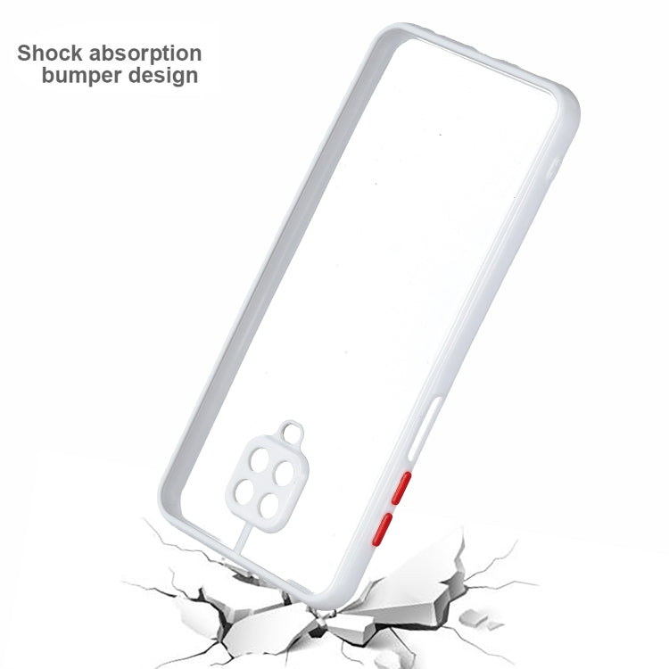 Transparent PC+TPU Phone Case with Contrast Color Button For Redmi Note 9S/ Note9 Pro / Note9 Pro Max