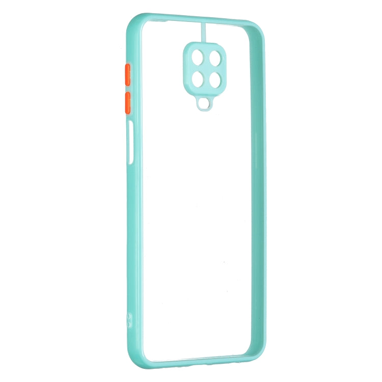 Transparent PC+TPU Phone Case with Contrast Color Button For Redmi Note 9S/ Note9 Pro / Note9 Pro Max