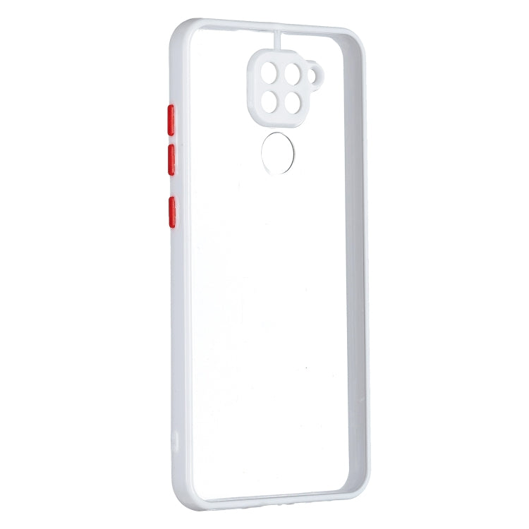 Transparent PC+TPU Phone Case with Contrast Color Button For Xiaomi Redmi Note 9 / 10X 4G