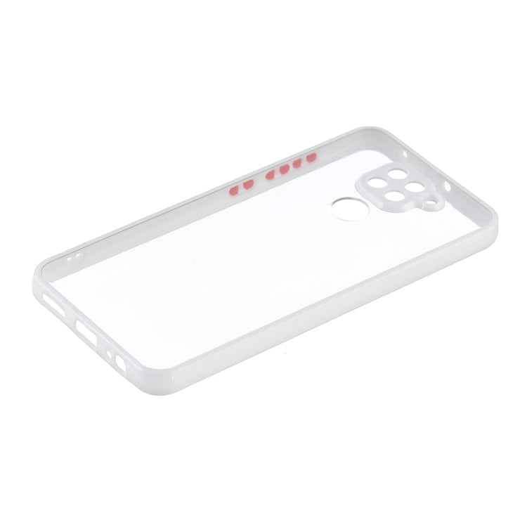 Transparent PC+TPU Phone Case with Contrast Color Button For Xiaomi Redmi Note 9 / 10X 4G