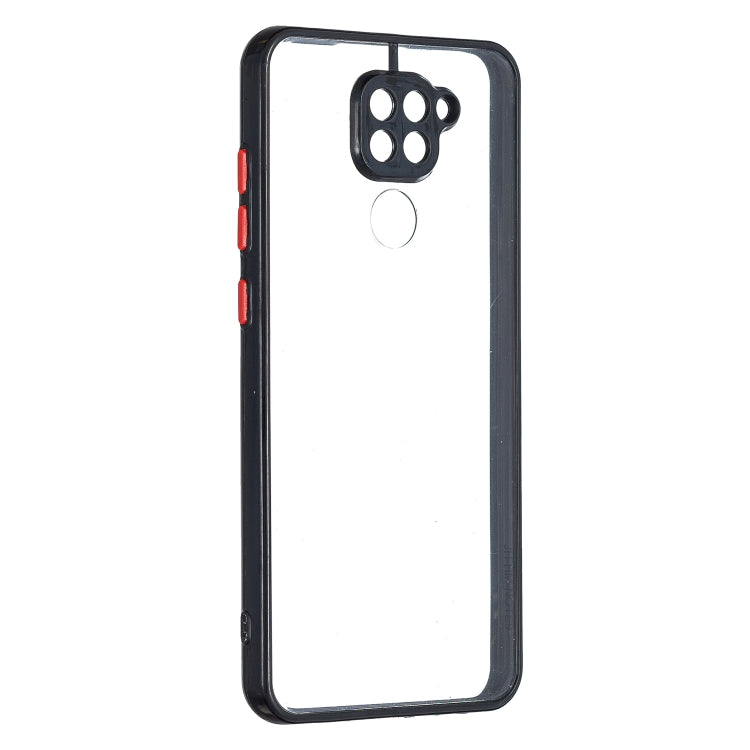 Transparent PC+TPU Phone Case with Contrast Color Button For Xiaomi Redmi Note 9 / 10X 4G