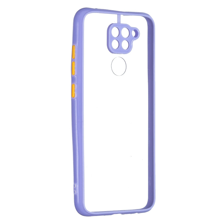 Transparent PC+TPU Phone Case with Contrast Color Button For Xiaomi Redmi Note 9 / 10X 4G