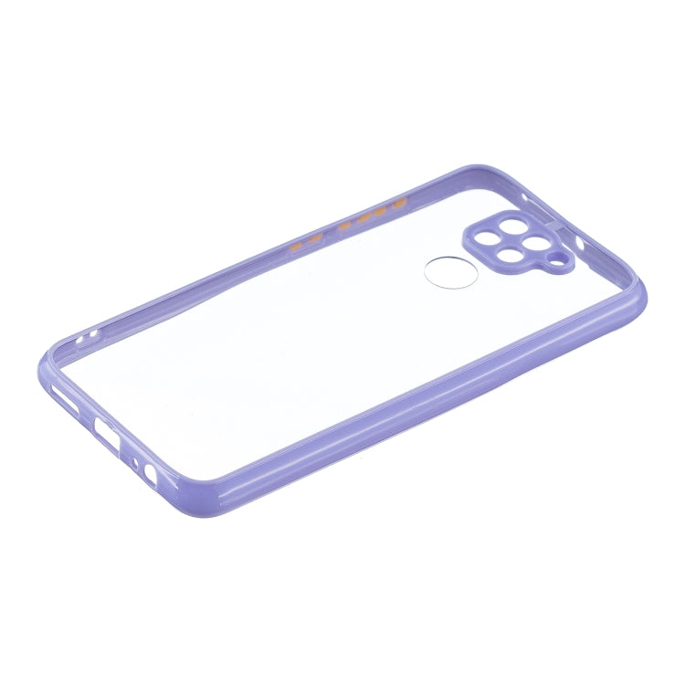 Transparent PC+TPU Phone Case with Contrast Color Button For Xiaomi Redmi Note 9 / 10X 4G