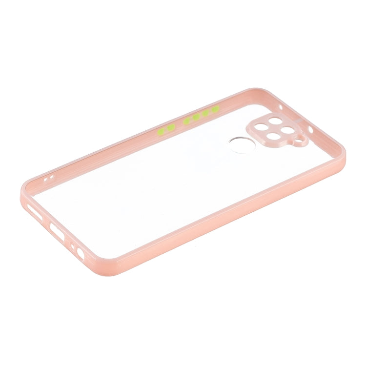 Transparent PC+TPU Phone Case with Contrast Color Button For Xiaomi Redmi Note 9 / 10X 4G
