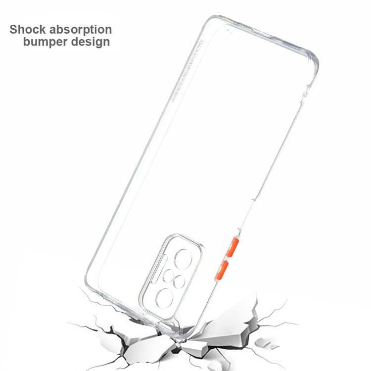 Transparent PC+TPU Phone Case with Contrast Color Button For Xiaomi Redmi Note 10 Pro / Note 10 Max