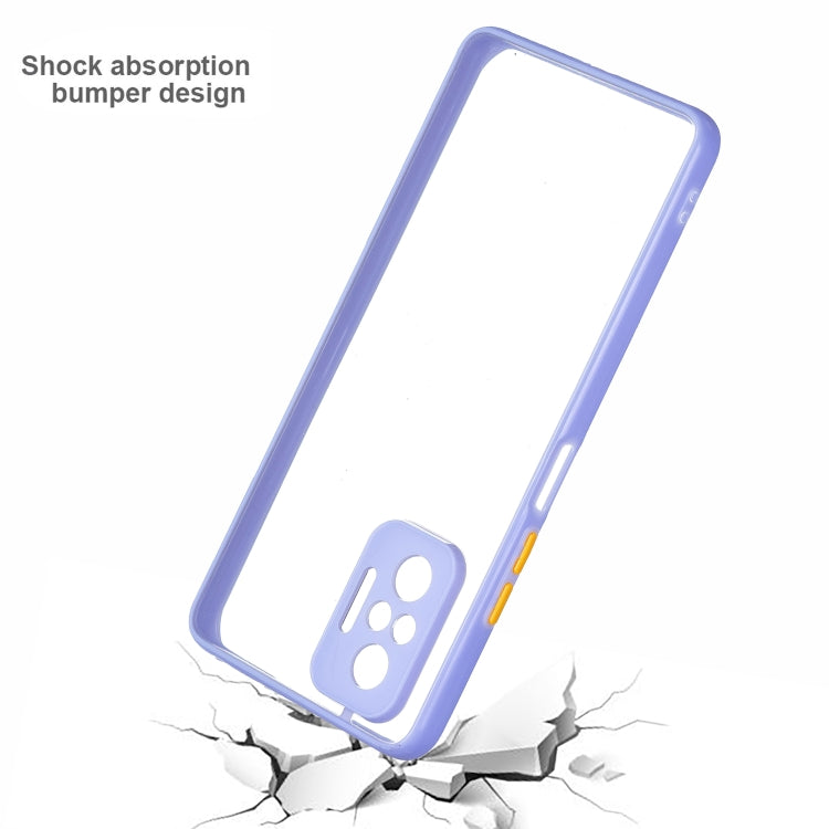 Transparent PC+TPU Phone Case with Contrast Color Button For Xiaomi Redmi Note 10 Pro / Note 10 Max