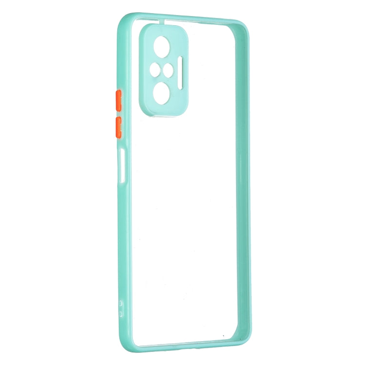 Transparent PC+TPU Phone Case with Contrast Color Button For Xiaomi Redmi Note 10 Pro / Note 10 Max