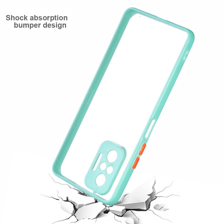 Transparent PC+TPU Phone Case with Contrast Color Button For Xiaomi Redmi Note 10 Pro / Note 10 Max