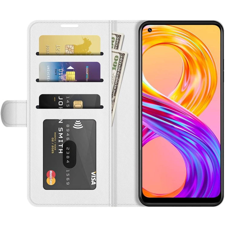For OPPO Realme 8 / 8 Pro 4G R64 Texture Single Horizontal Flip Protective Case with Holder & Card Slots & Wallet& Photo Frame