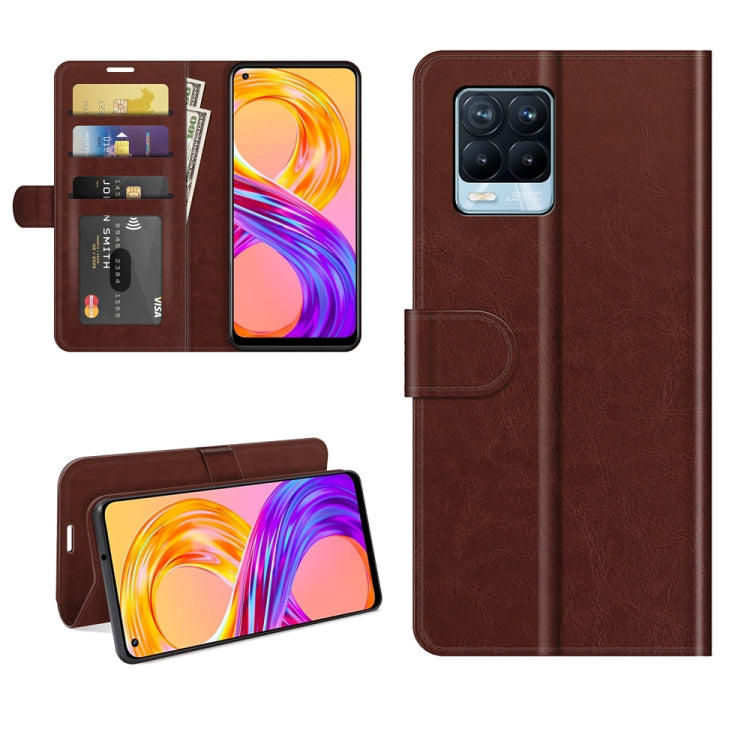 For OPPO Realme 8 / 8 Pro 4G R64 Texture Single Horizontal Flip Protective Case with Holder & Card Slots & Wallet& Photo Frame