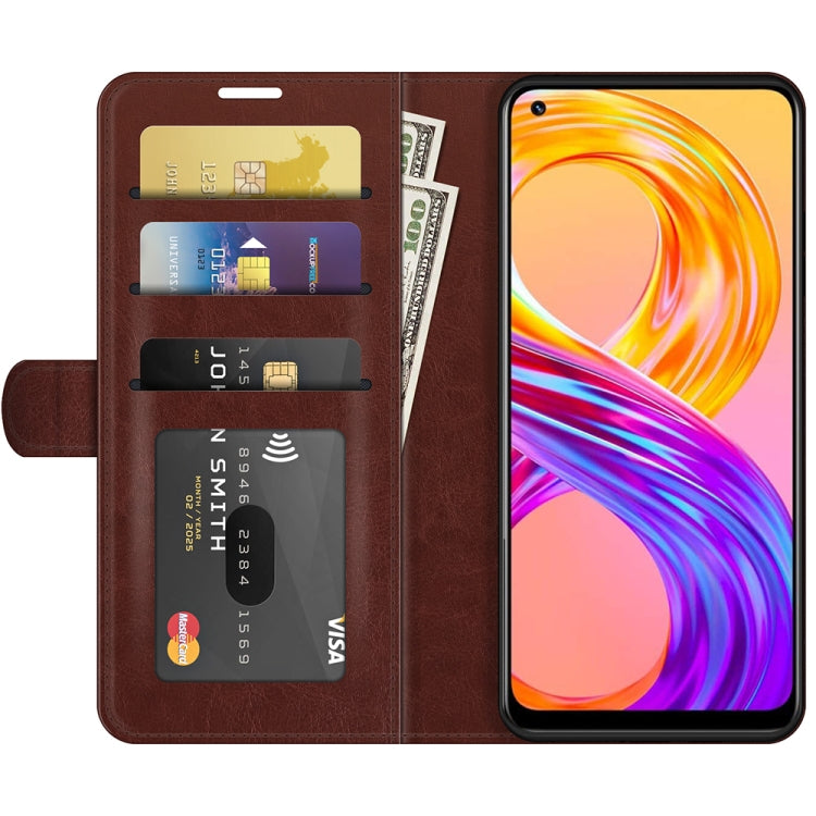 For OPPO Realme 8 / 8 Pro 4G R64 Texture Single Horizontal Flip Protective Case with Holder & Card Slots & Wallet& Photo Frame