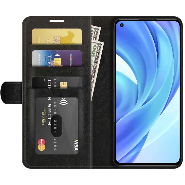 For Xiaomi Mi 11 Lite 4G / 5G R64 Texture Single Horizontal Flip Protective Case with Holder & Card Slots & Wallet& Photo Frame