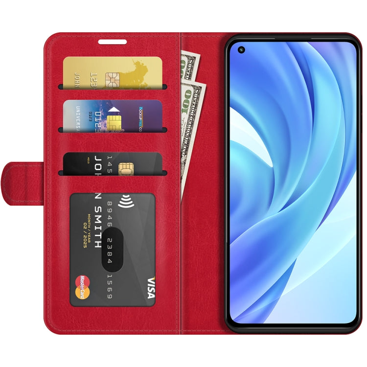 For Xiaomi Mi 11 Lite 4G / 5G R64 Texture Single Horizontal Flip Protective Case with Holder & Card Slots & Wallet& Photo Frame