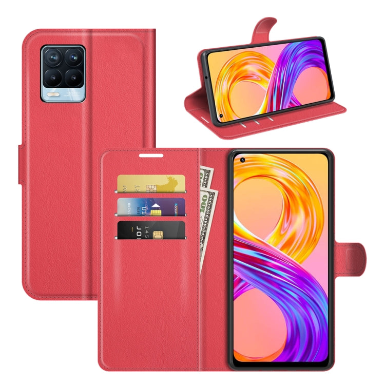 For OPPO Realme 8 / 8 Pro 4G Litchi Texture Horizontal Flip Protective Case with Holder & Card Slots & Wallet