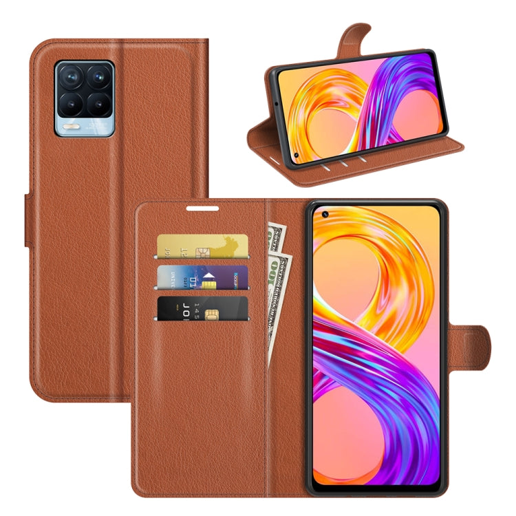 For OPPO Realme 8 / 8 Pro 4G Litchi Texture Horizontal Flip Protective Case with Holder & Card Slots & Wallet