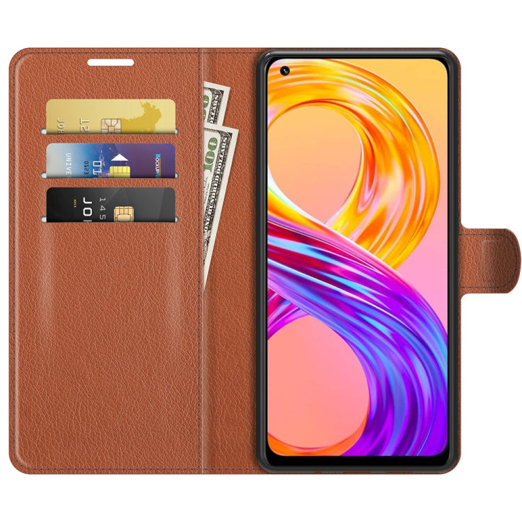 For OPPO Realme 8 / 8 Pro 4G Litchi Texture Horizontal Flip Protective Case with Holder & Card Slots & Wallet